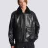 Lambskin aviator bomber jacket