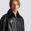 Lambskin aviator bomber jacket