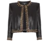 Lambskin edge-to-edge jacket with chain trim Lambskin edge-to-edge jacket with chain trim