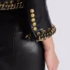 Lambskin edge-to-edge jacket with chain trim Lambskin edge-to-edge jacket with chain trim