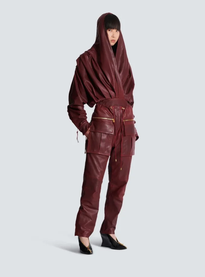 Lambskin leather cargo pants Lambskin leather cargo pants