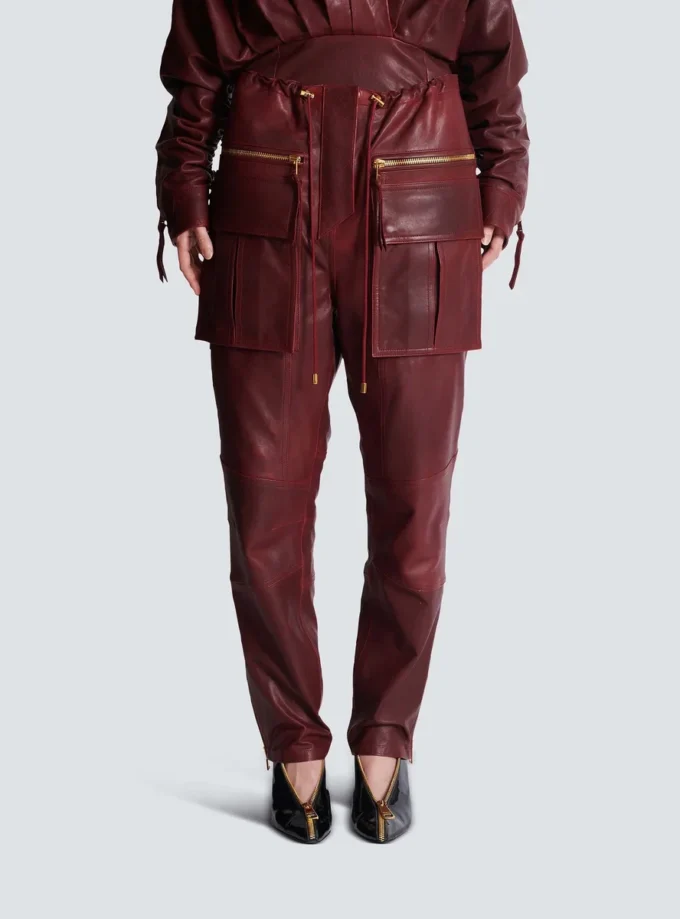 Lambskin leather cargo pants Lambskin leather cargo pants