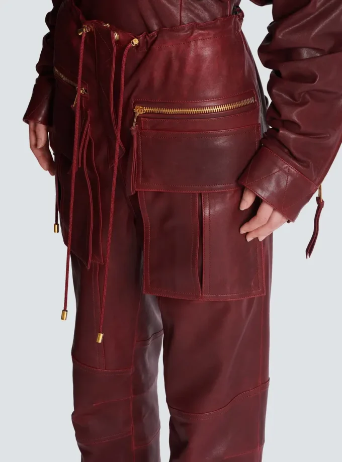 Lambskin leather cargo pants Lambskin leather cargo pants