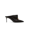 Lambskin leather mules with front piercing