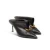 Lambskin leather mules with front piercing