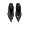 Lambskin leather mules with front piercing