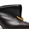 Lambskin leather mules with front piercing
