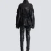 Lambskin leather parka with topstitched Diamond pattern Lambskin leather parka with topstitched Diamond pattern