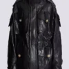 Lambskin leather parka with topstitched Diamond pattern Lambskin leather parka with topstitched Diamond pattern
