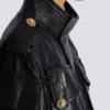Lambskin leather parka with topstitched Diamond pattern Lambskin leather parka with topstitched Diamond pattern