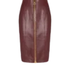 Lambskin leather pencil skirt