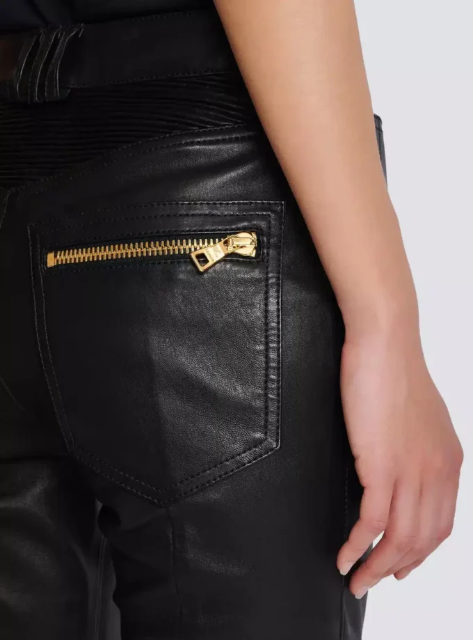 Lambskin slim-fit biker trousers Lambskin slim-fit biker trousers