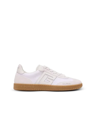 Leather and canvas Balmain Swan trainers