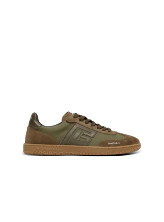 Leather and canvas Balmain Swan trainers
