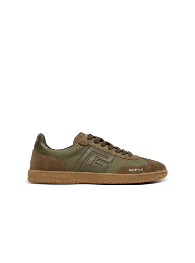 Leather and canvas Balmain Swan trainers