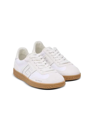Leather and canvas Balmain Swan trainers