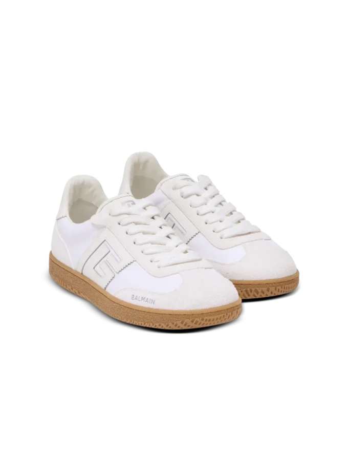 Leather and canvas Balmain Swan trainers Leather and canvas Balmain Swan trainers