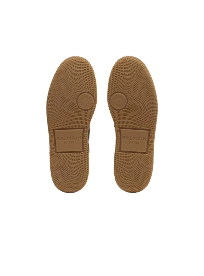 Leather and canvas Balmain Swan trainers
