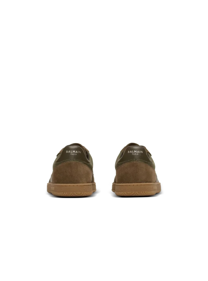 Leather and canvas Balmain Swan trainers
