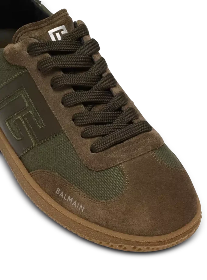 Leather and canvas Balmain Swan trainers