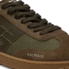 Leather and canvas Balmain Swan trainers