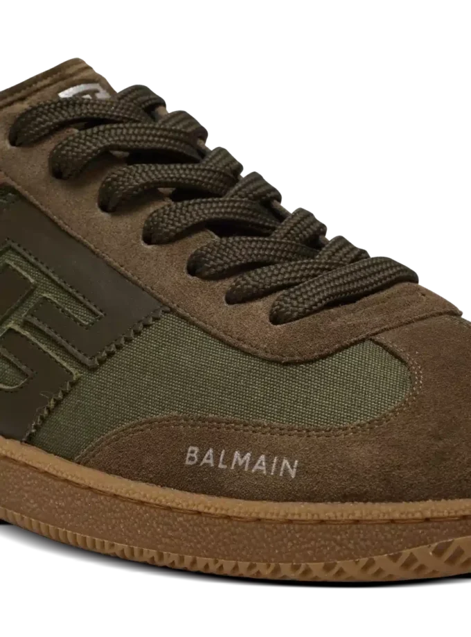 Leather and canvas Balmain Swan trainers