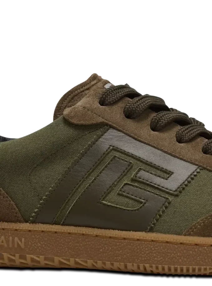 Leather and canvas Balmain Swan trainers