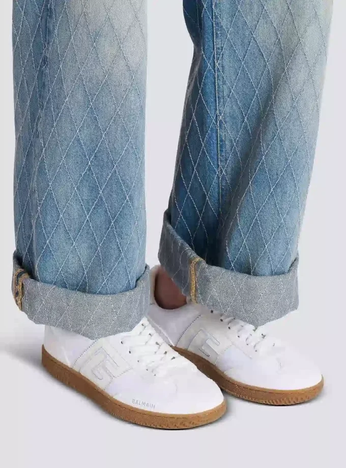 Leather and canvas Balmain Swan trainers Leather and canvas Balmain Swan trainers
