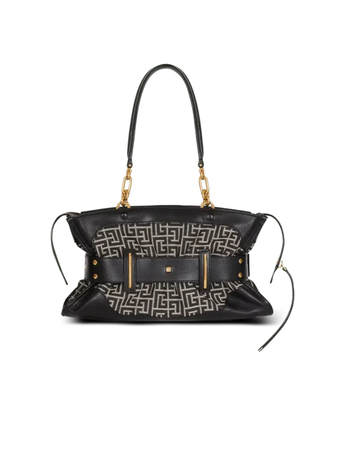 Leather and monogram jacquard Anthem bag Leather and monogram jacquard Anthem bag