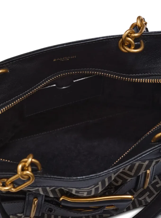 Leather and monogram jacquard Anthem bag Leather and monogram jacquard Anthem bag