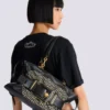 Leather and monogram jacquard Anthem bag Leather and monogram jacquard Anthem bag