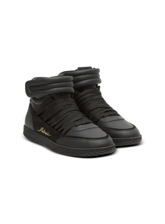 Leather Balmain Swan Mid-Top lace-up trainers Leather Balmain Swan Mid-Top lace-up trainers
