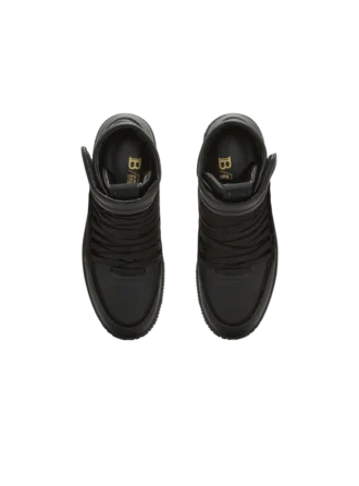 Leather Balmain Swan Mid-Top lace-up trainers