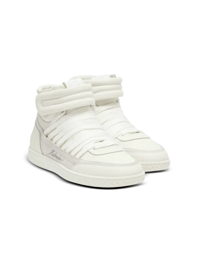Leather Balmain Swan Mid-Top lace-up trainers Leather Balmain Swan Mid-Top lace-up trainers