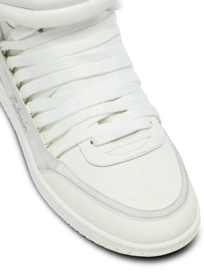 Leather Balmain Swan Mid-Top lace-up trainers Leather Balmain Swan Mid-Top lace-up trainers