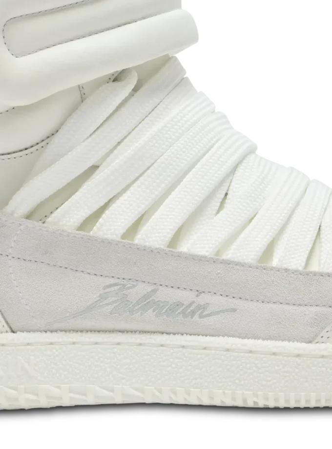 Leather Balmain Swan Mid-Top lace-up trainers Leather Balmain Swan Mid-Top lace-up trainers
