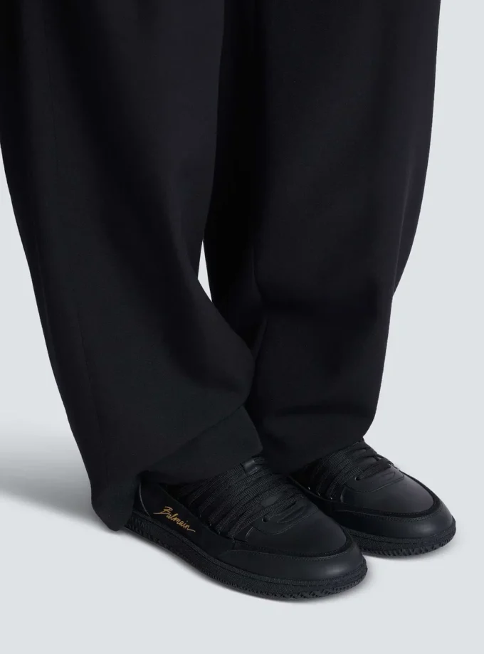Leather Balmain Swan Mid-Top lace-up trainers Leather Balmain Swan Mid-Top lace-up trainers