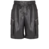Leather cargo Bermuda shorts