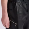Leather cargo Bermuda shorts