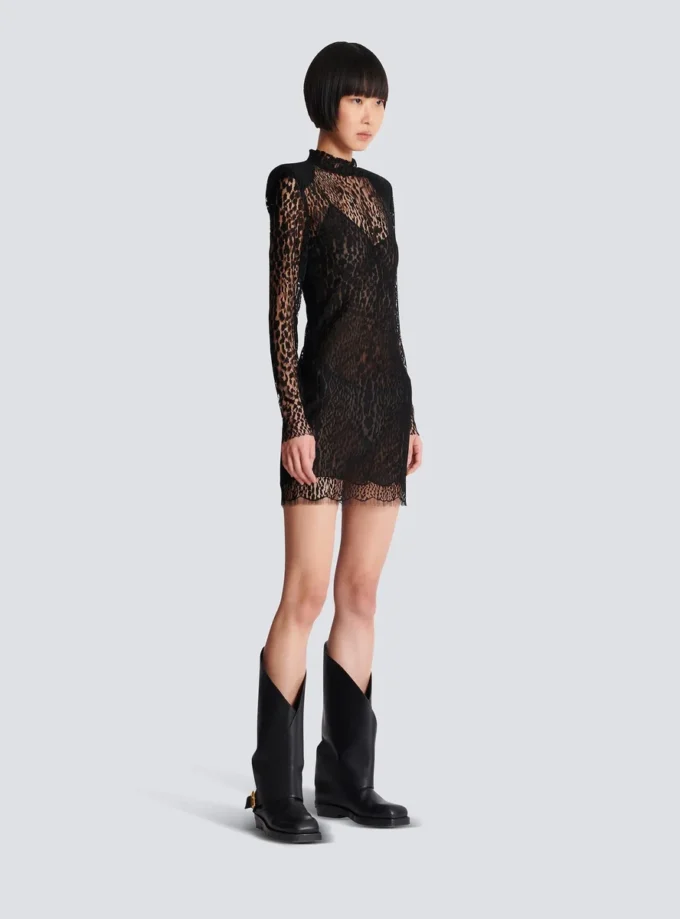 Leopard pattern lace bodycon dress Leopard pattern lace bodycon dress