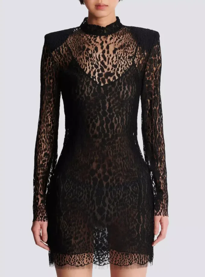 Leopard pattern lace bodycon dress Leopard pattern lace bodycon dress