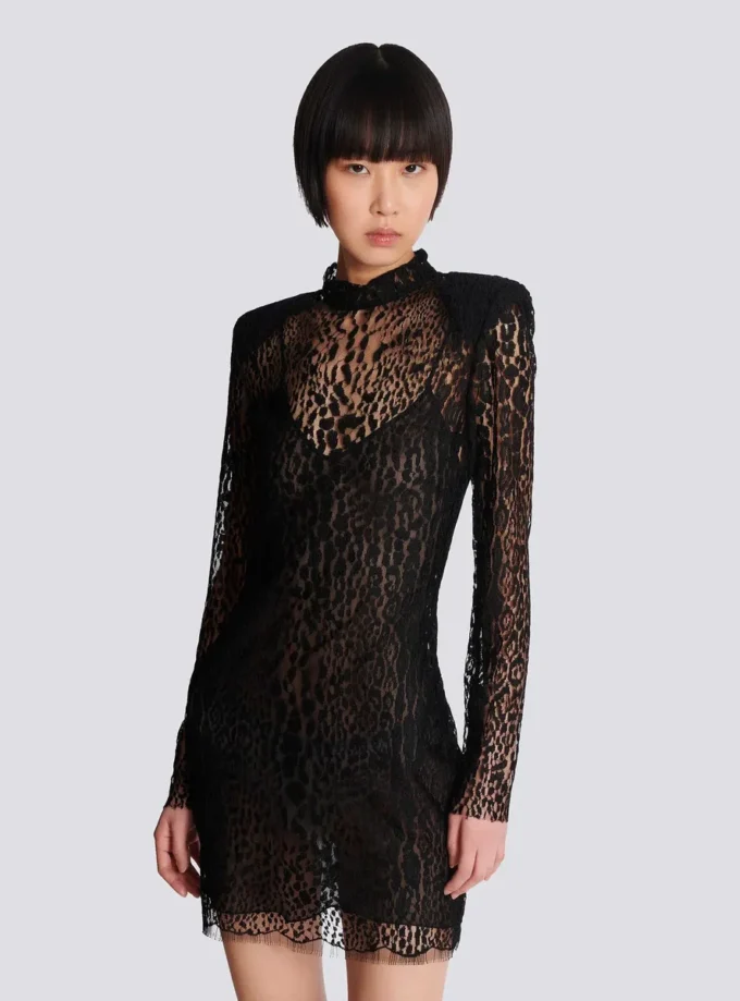Leopard pattern lace bodycon dress Leopard pattern lace bodycon dress