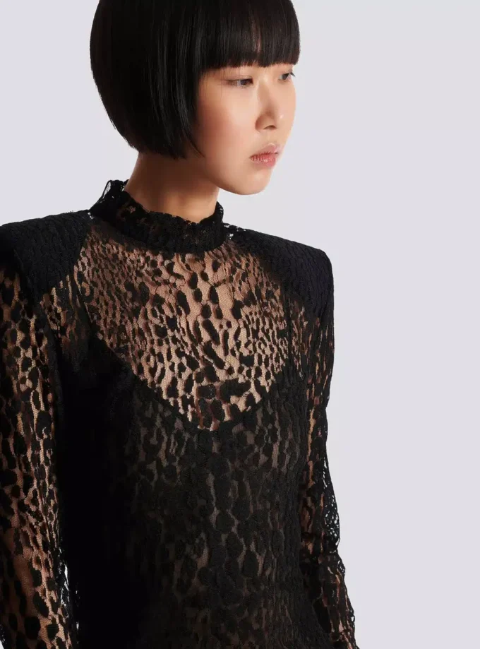 Leopard pattern lace bodycon dress Leopard pattern lace bodycon dress