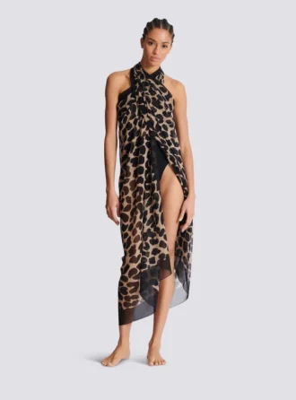 Leopard print beach wrap