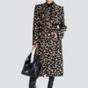 Leopard print jacquard belted trench Leopard print jacquard belted trench