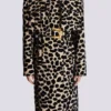 Leopard print jacquard belted trench Leopard print jacquard belted trench