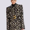 Leopard print jacquard belted trench Leopard print jacquard belted trench