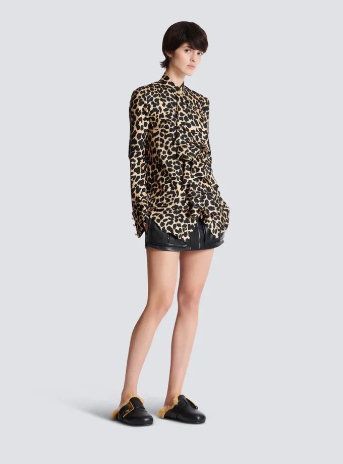 Leopard print ruffled shirt Leopard print ruffled shirt