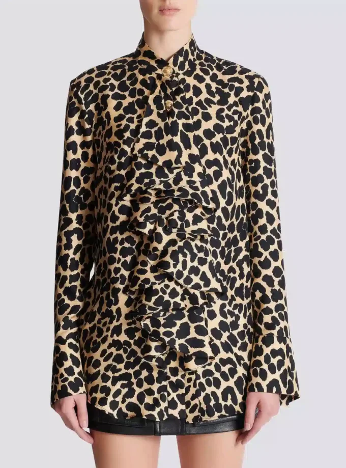 Leopard print ruffled shirt Leopard print ruffled shirt