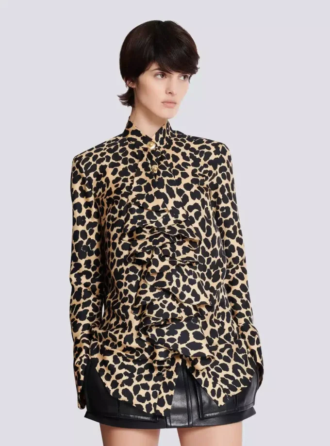 Leopard print ruffled shirt Leopard print ruffled shirt